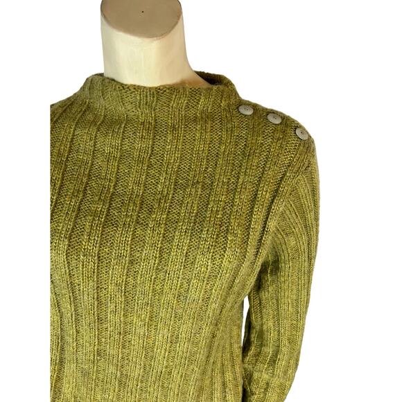Oona New England green Sweater Acrylic Mohair Gorpcore Casual Ribbed Twee - Picture 5 of 10
